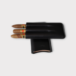 Purera de piel color negro para tres Partagas o similares