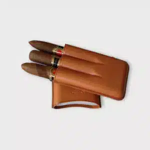 PURERA-CUERO-PEQUEÑO-ROBUSTO Purera de piel color Miel para tres robustos Toro