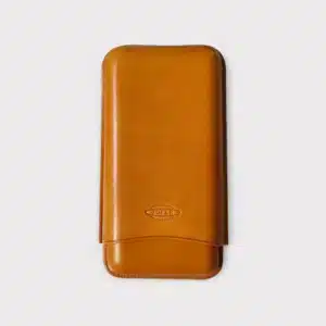 a brown leather case for a cigarette