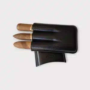 purera para robusto toro negra Purera de piel color negro para tres puros talla Toro